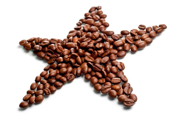 Kahve çekirdekleri yıldız şeklinde — Stok fotoğraf