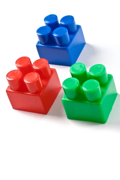 Jouet de blocs de construction isolés colorés — Photo