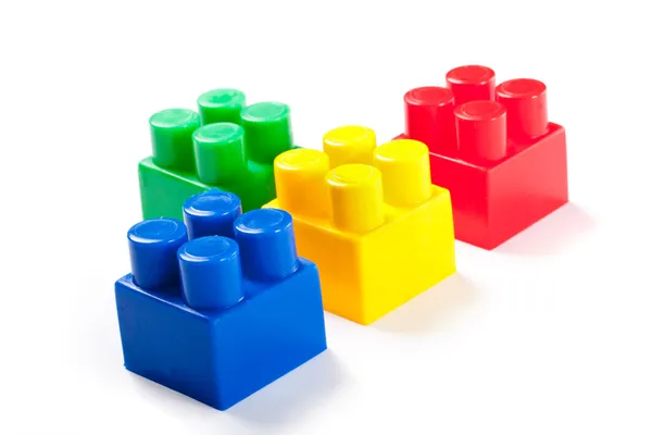 Barevné izolovaná stavební bloky hračka — Stock fotografie