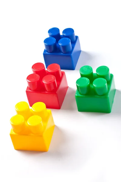 Barevné izolovaná stavební bloky hračka — Stock fotografie