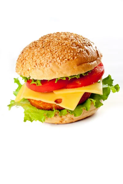 白で隔離されたハンバーガー — ストック写真