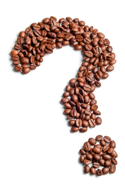 Кофейные зерна в форме вопроса — стоковое фото