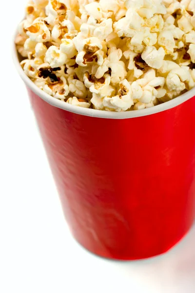 Czerwony wysoki miskę popcorn — Zdjęcie stockowe
