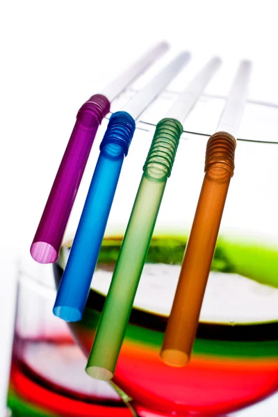 Rainbow colored straws — Stock Photo, Image