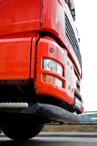 stock image Moving red truck