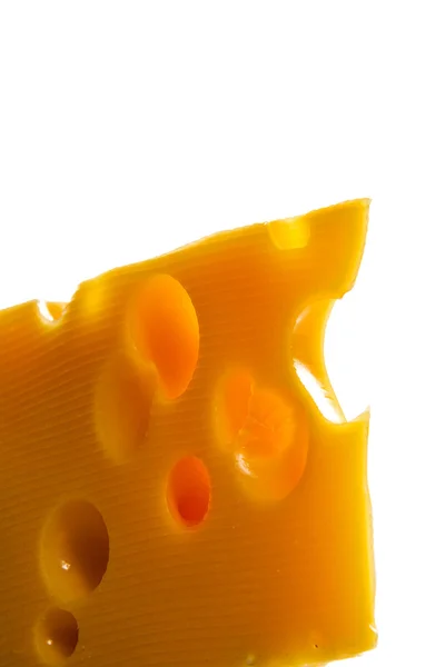 Κίτρινο τυρί που απομονώνονται σε λευκό — Φωτογραφία Αρχείου