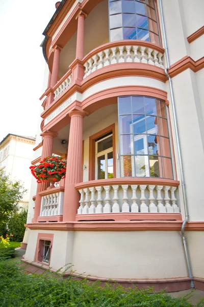 European house with balcony