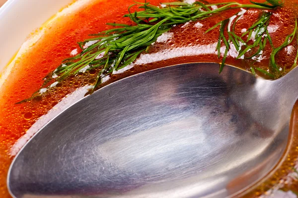 stock image Spoon sinking in soup