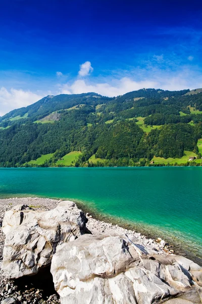 Lago di montagna maestoso in Svizzera — Foto Stock