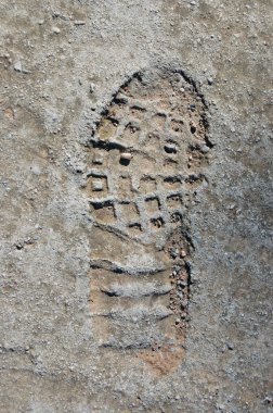 Footprint on concrete texture clipart