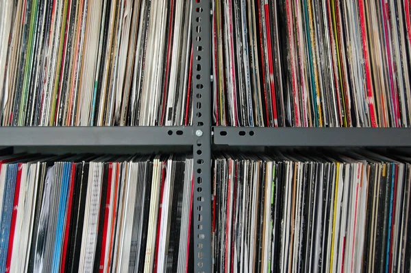 Armazenamento de discos de vinil — Fotografia de Stock