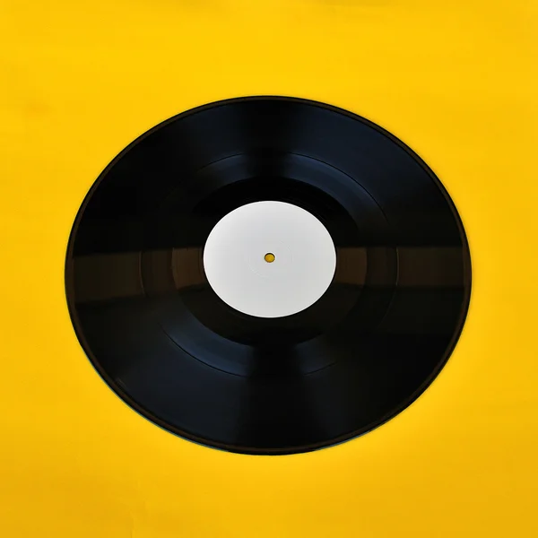 Vinyl witte platenlabel promo — Stockfoto