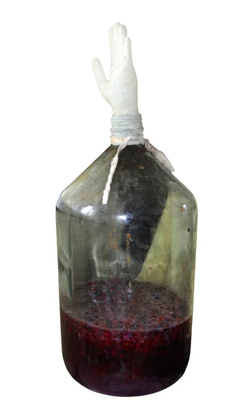 Large bottle with wine — Stock Photo, Image