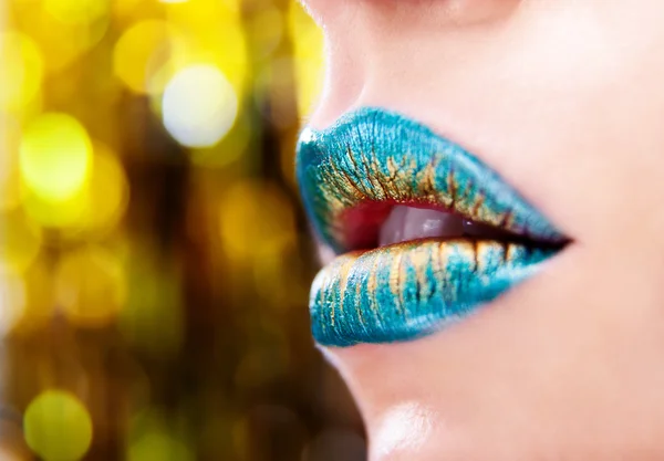 Blauwe lippen — Stockfoto