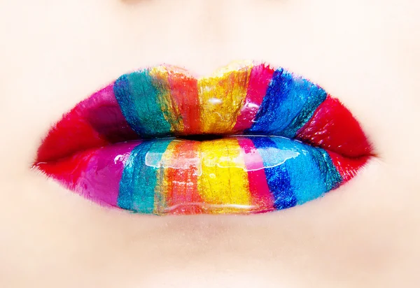 Farbe Lippen — Stockfoto