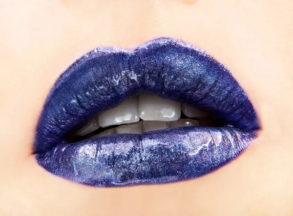 파란 입술 — 스톡 사진