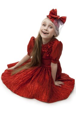 Fan little girl smiling. clipart