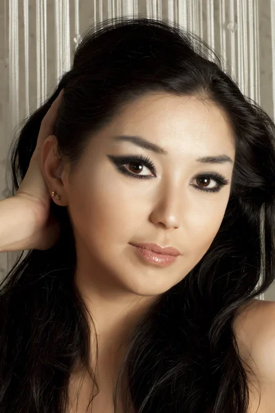 Gyönyörű ázsiai nő arca — Stock Fotó