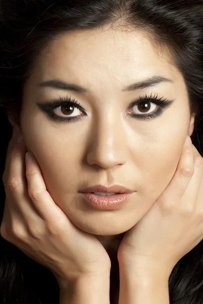 아름 다운 아시아 여자 얼굴 — 스톡 사진
