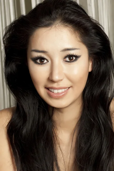 Gyönyörű ázsiai nő arca — Stock Fotó