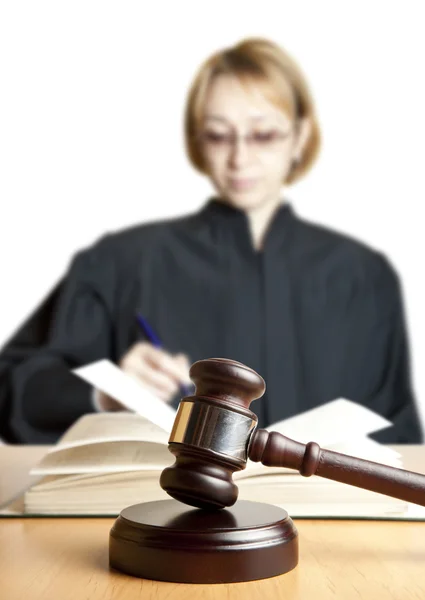 Tokmak ve kadın yargıç — Stok fotoğraf