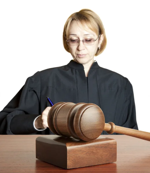 Gavel & female judge — Stock Photo, Image