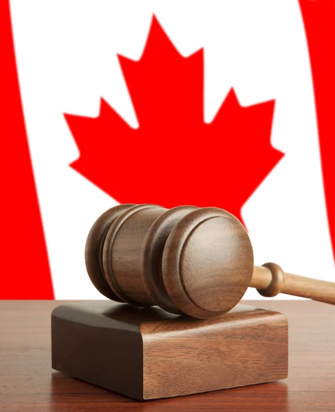 stock image Gavel and Flag of Canada
