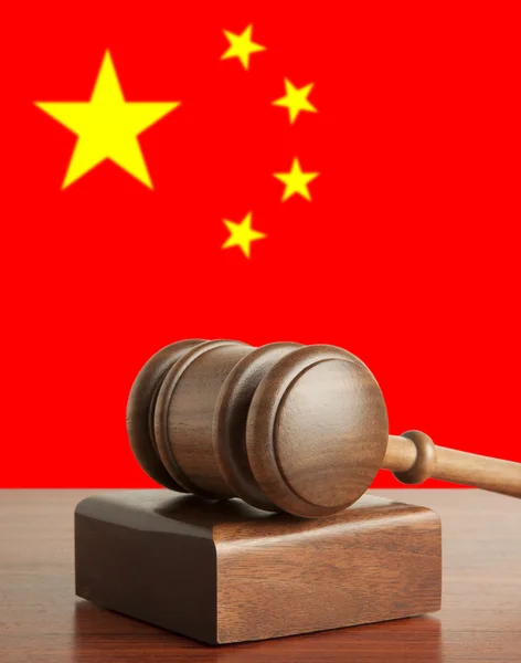 stock image Gavel and Flag of China