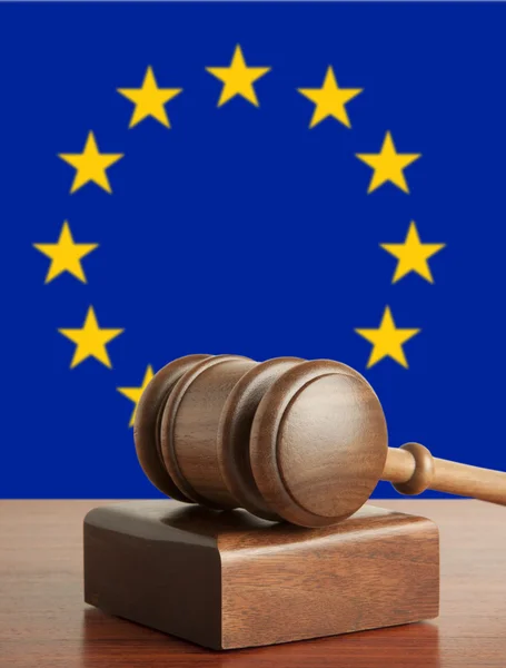 Gavel and Flag of Europe — Stock Photo, Image