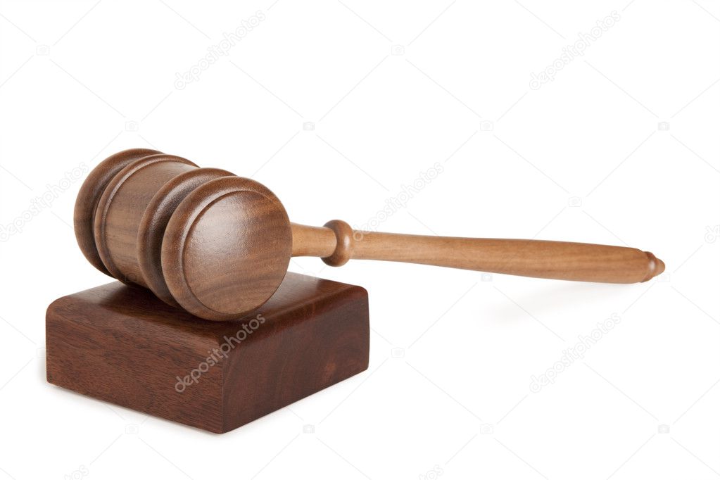 Judge wooden gavel isolated