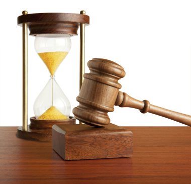 Hourglass and gavel clipart