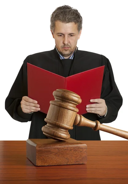Gavel & male judge — Stock Photo, Image