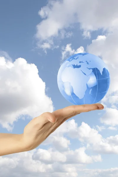 Globe in human hand — Stock Photo, Image