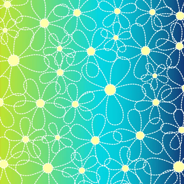 Marguerites sur fond bleu-vert — Image vectorielle