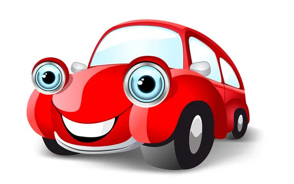 Drôle de voiture rouge — Image vectorielle