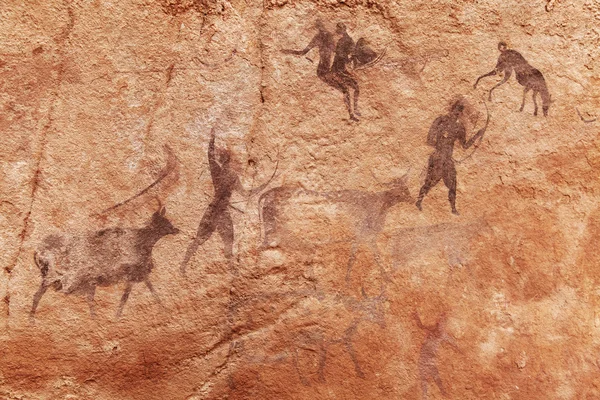 Pinturas rupestres de Tassili N 'Ajjer, Argélia — Fotografia de Stock