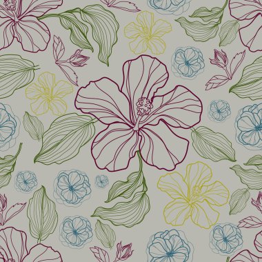 Vector seamless floral pattern clipart