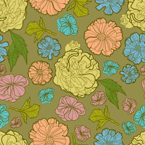 花植物のパターン — ストックベクタ