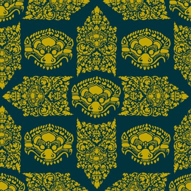 Cambodian floral pattern clipart