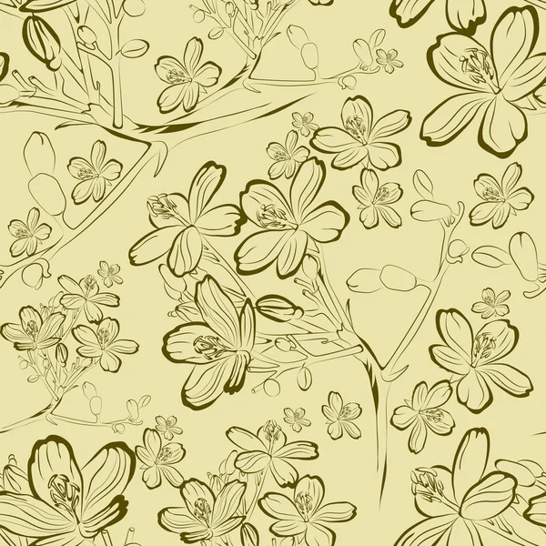 Візерунок з весняними листям квітів — стоковий вектор