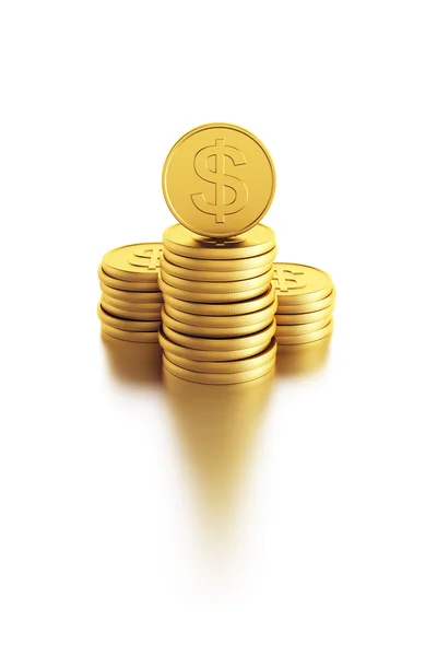 Stapel dollar munten — Stockfoto