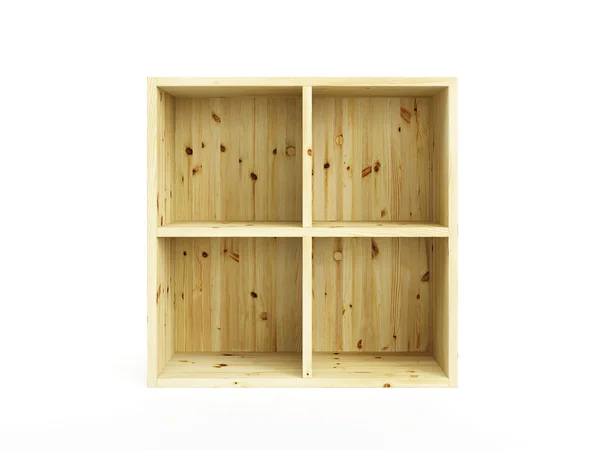 Caixa de pinho vazia isolada — Fotografia de Stock