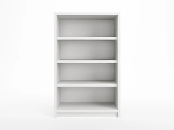 Weißes Bücherregal — Stockfoto