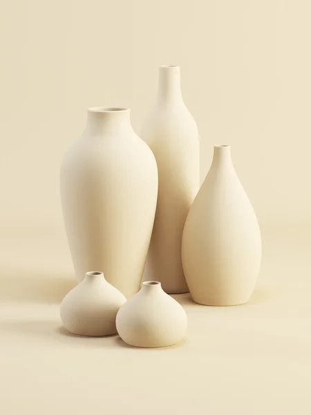 陶瓷花瓶一套 — 图库照片