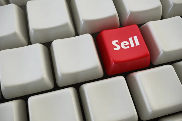Keyboard with "sell" button 3d rendering — Stock Photo, Image