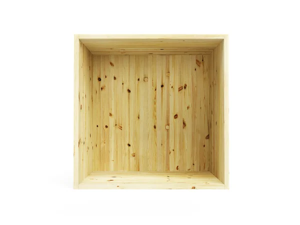 Caixa de pinho vazia isolada — Fotografia de Stock