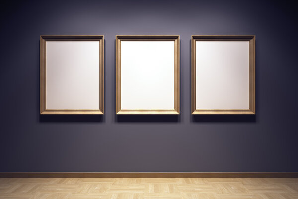 Blank frames in the gallery, 3d rendering