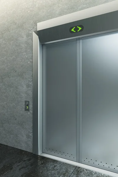 Moderner Aufzug mit geschlossenen Türen — Stockfoto