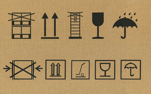 Набор символов упаковки — стоковое фото