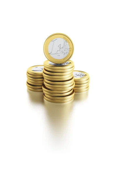 Stapel Euromunten — Stockfoto